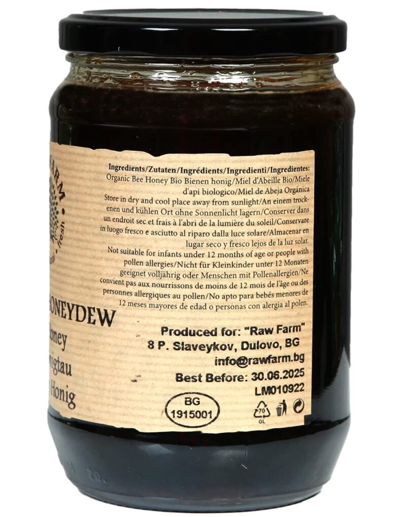 900 g Raw Farm Honigtau Honig – Bio, roh & kräftig | Sortenreiner Eichentau-Honig direkt vom Imker