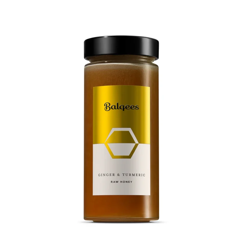 400 g Balqees Ingwer Kurkuma Honig – rohe Honig-Fusion | Intensiv, cremig & naturrein