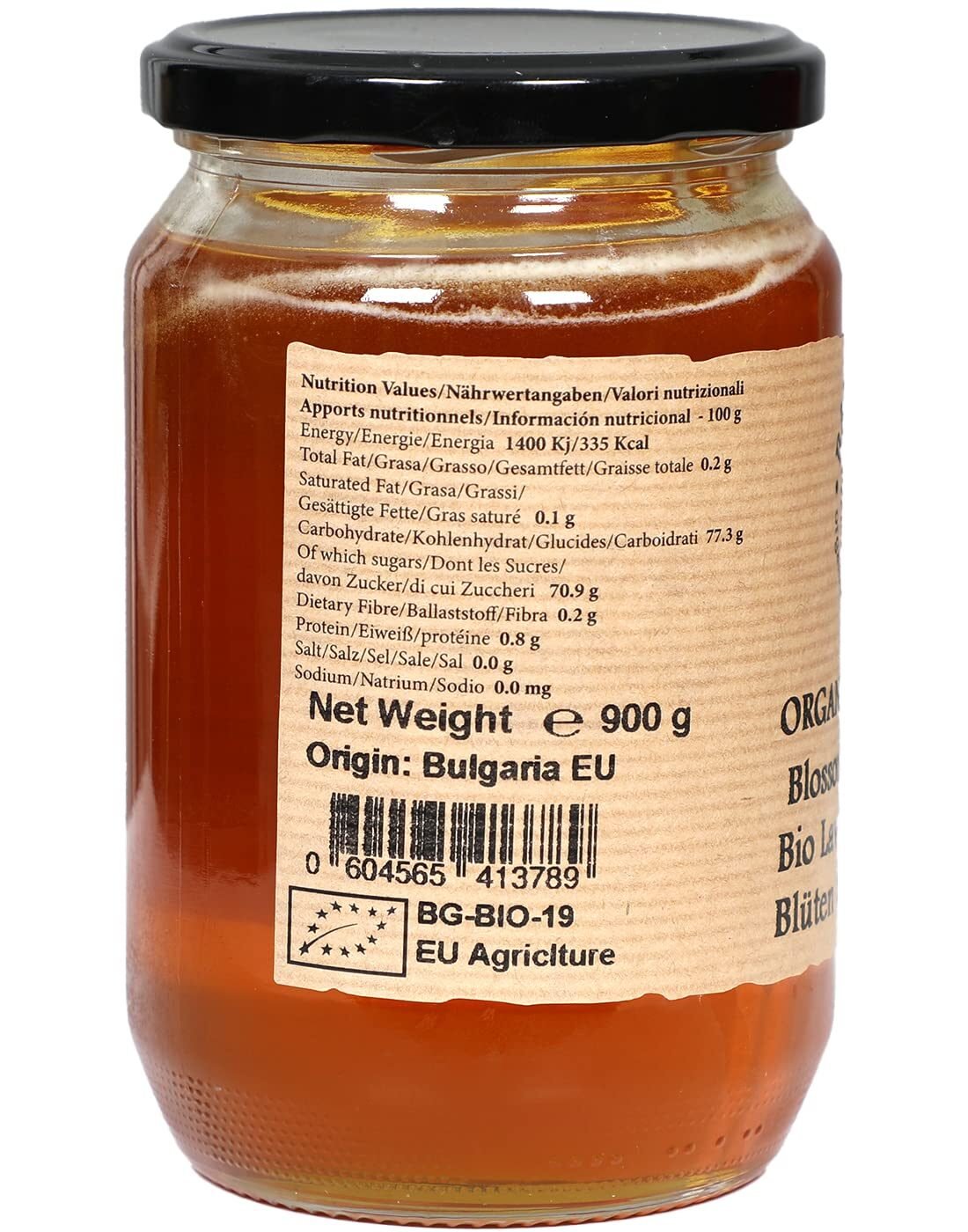 900 g Raw Farm Bio Lavendelhonig – Roh, naturrein & sortenrein | Aromatischer Honig aus europäischer Bio-Imkerei