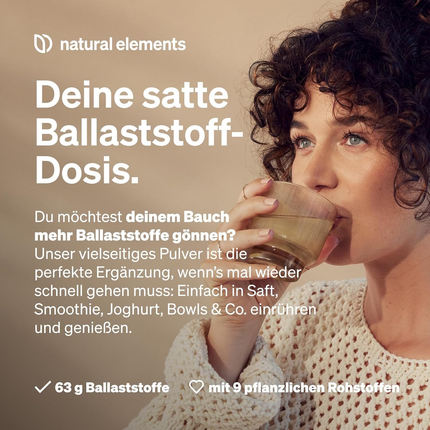 600 g natural elements Ballaststoff Mix – 9 natürliche Quellen, mit Inulin & Akazienfaser, vegan & ohne Zuckerzusatz