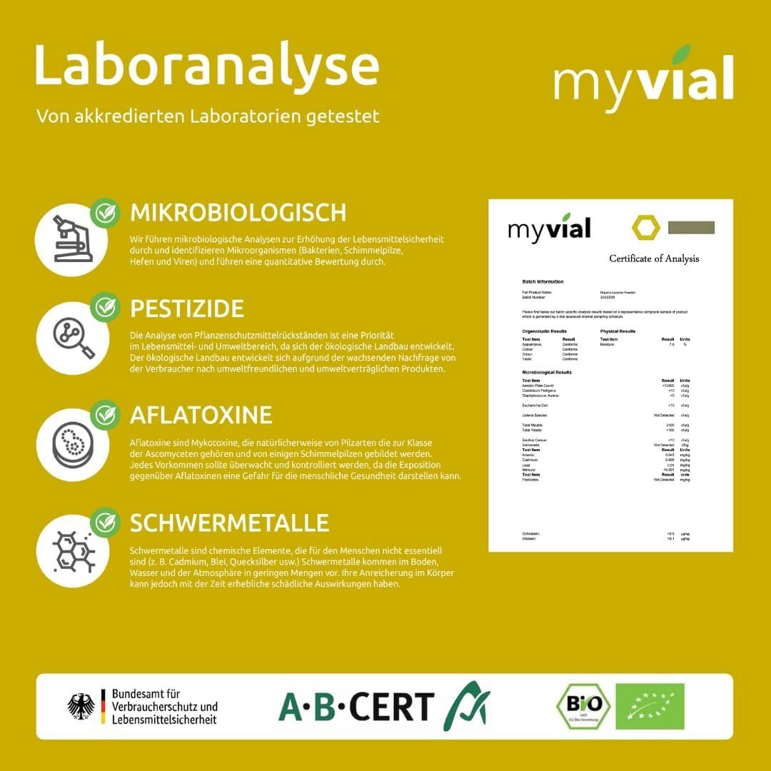2de135cbaf17ab851e0ace147cbfa71f.jpg 200 g myvial Bio Lucuma Pulver – 100 % naturbelassen, Rohkostqualität, vegan, ohne Zusatzstoffe