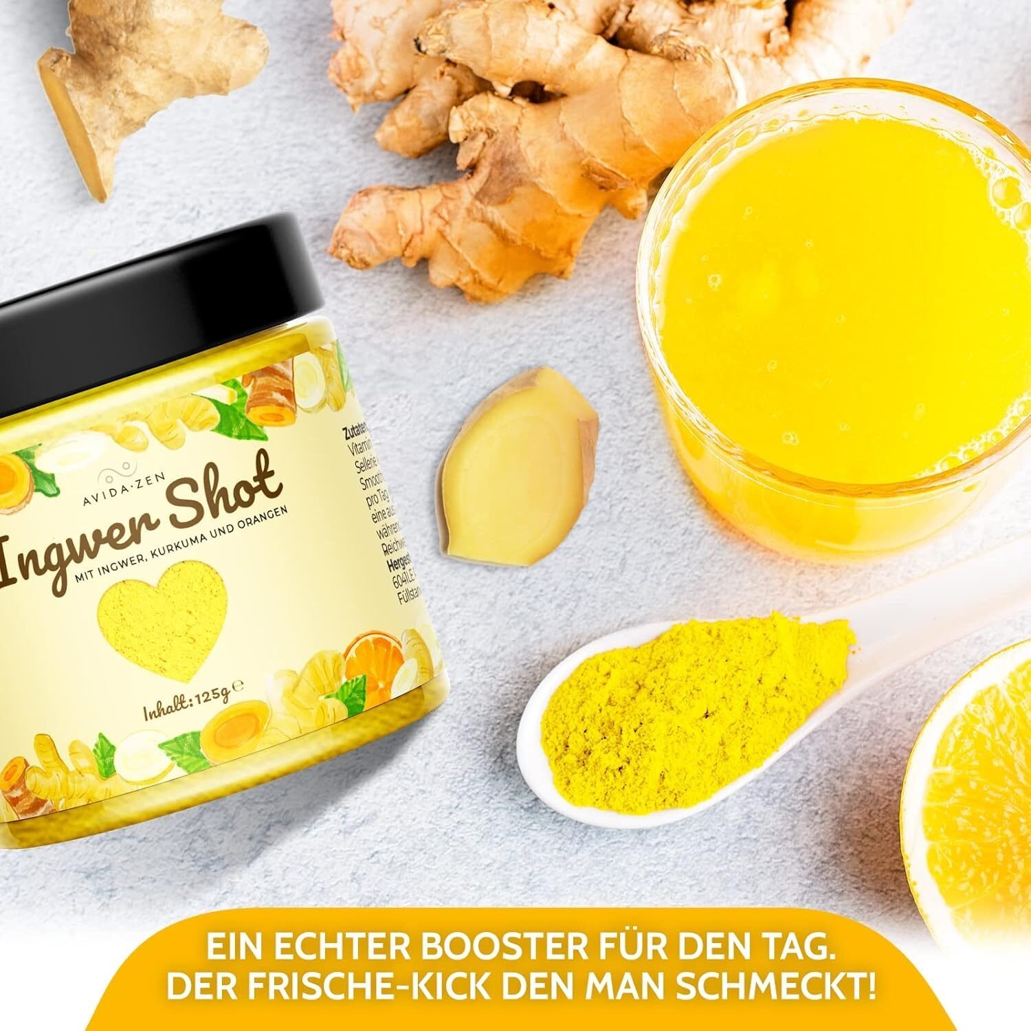 125 g ingwer shot vegan reich an zink und vitamin c - AVIDA ZEN