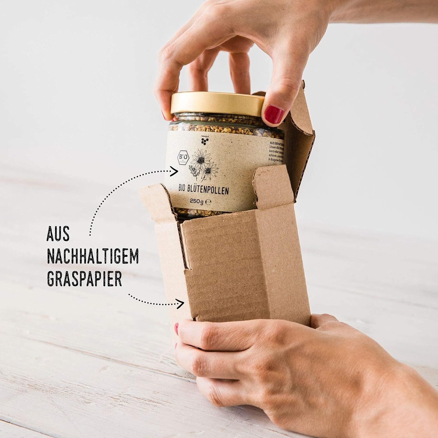 3481d44b741fbd67d9bb2c6088c85dbb-1.jpg 250 g beegut Blütenpollen BIO – Mild-süß, 100 % natürlich, Bio-zertifiziert, nachhaltig verpackt