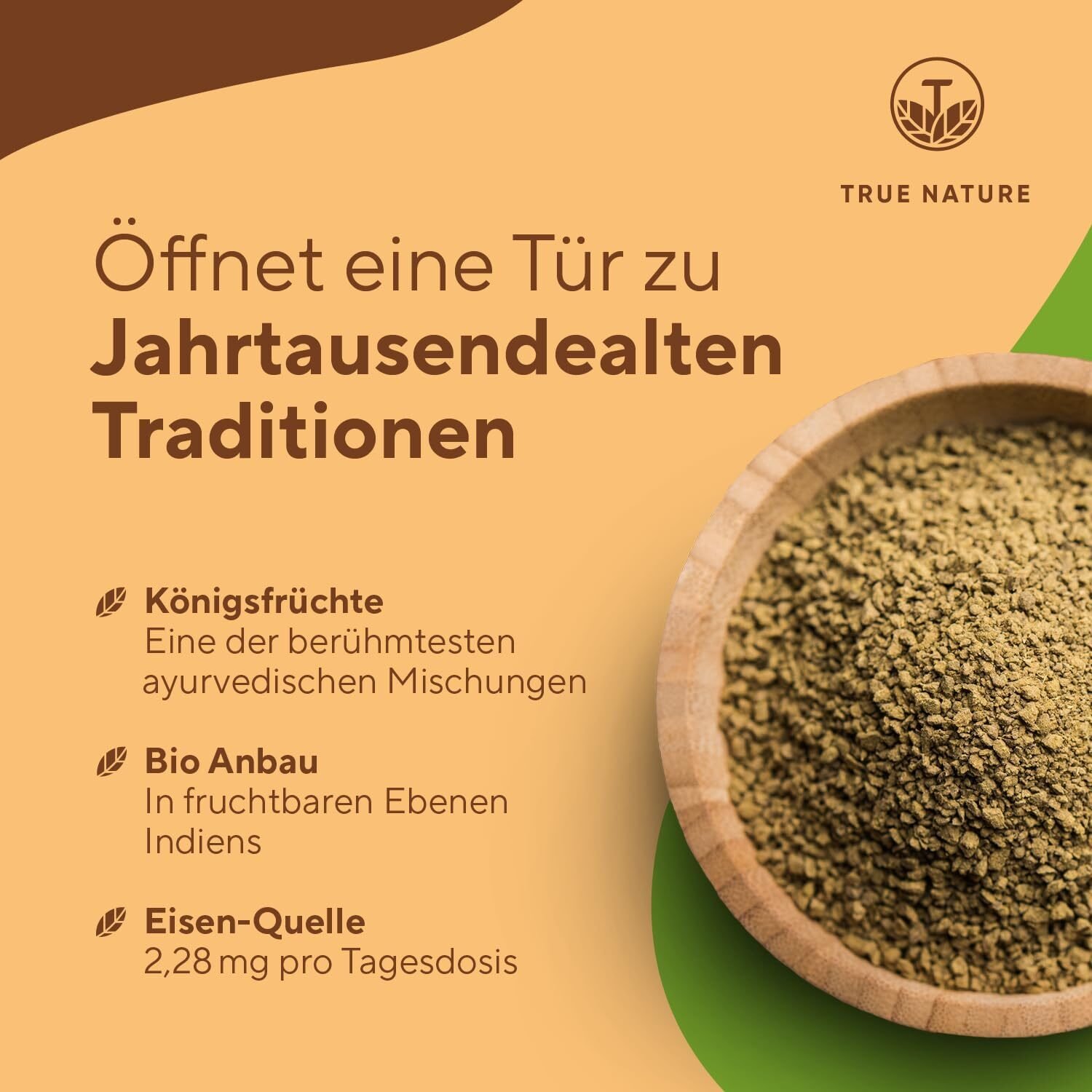360 Stück TRUE NATURE Bio Triphala Kapseln 2.000 mg – Ayurvedisch, vegan, ohne Zusatzstoffe