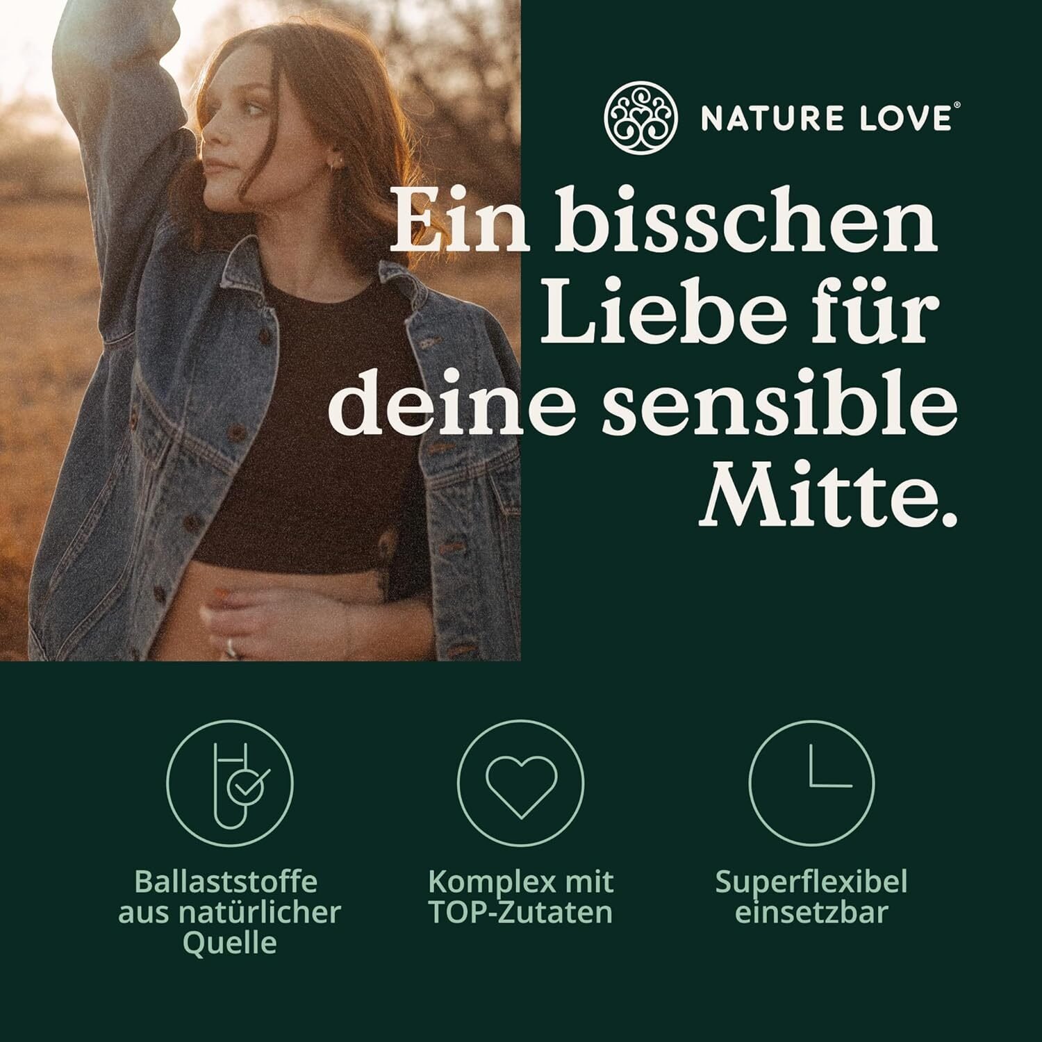 4605e259ddeb9284d8e3739a783e238c.jpg 450 g NATURE LOVE Ballaststoffreich – Mit Flohsamenschalen, Inulin, Akazienfaser & Hafer, vegan & laborgeprüft