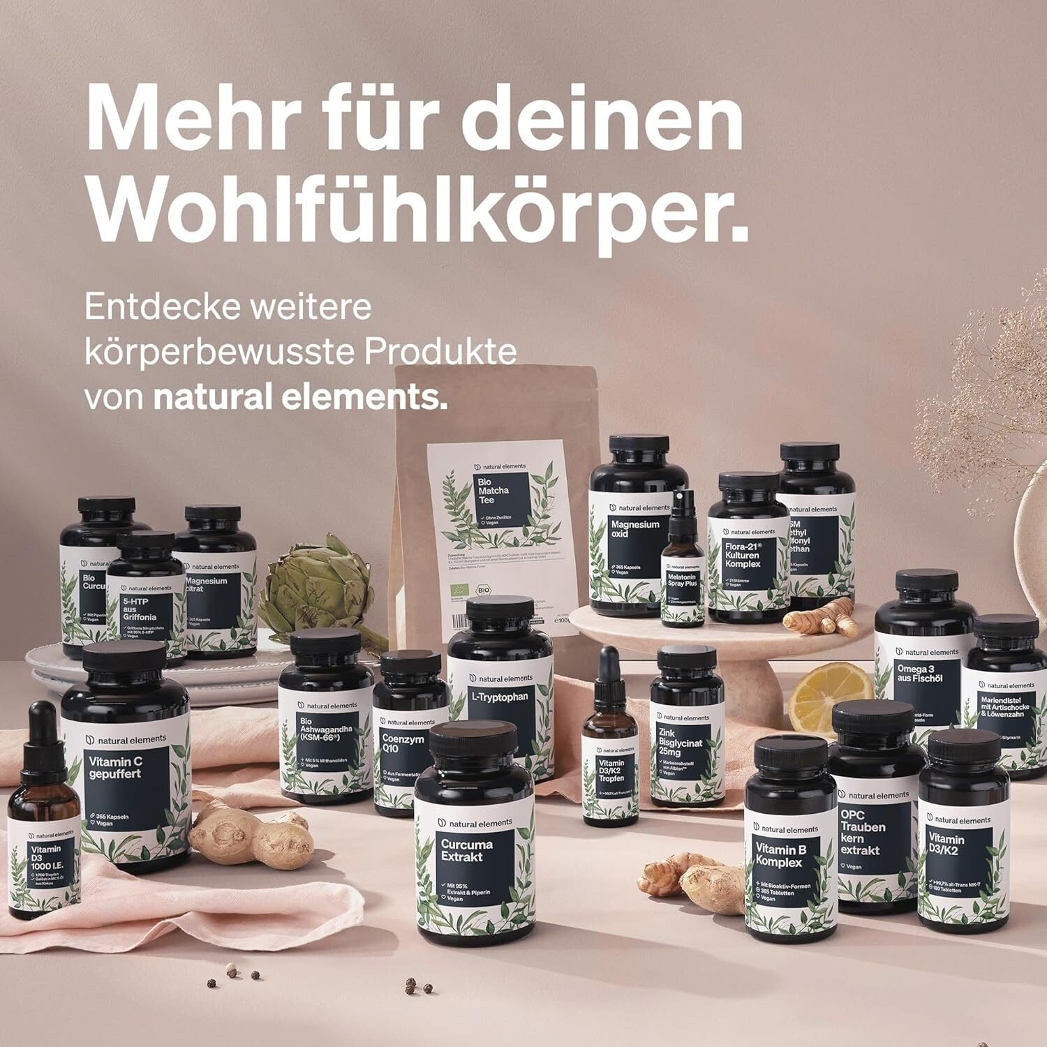600 g natural elements Ballaststoff Mix – 9 natürliche Quellen, mit Inulin & Akazienfaser, vegan & ohne Zuckerzusatz