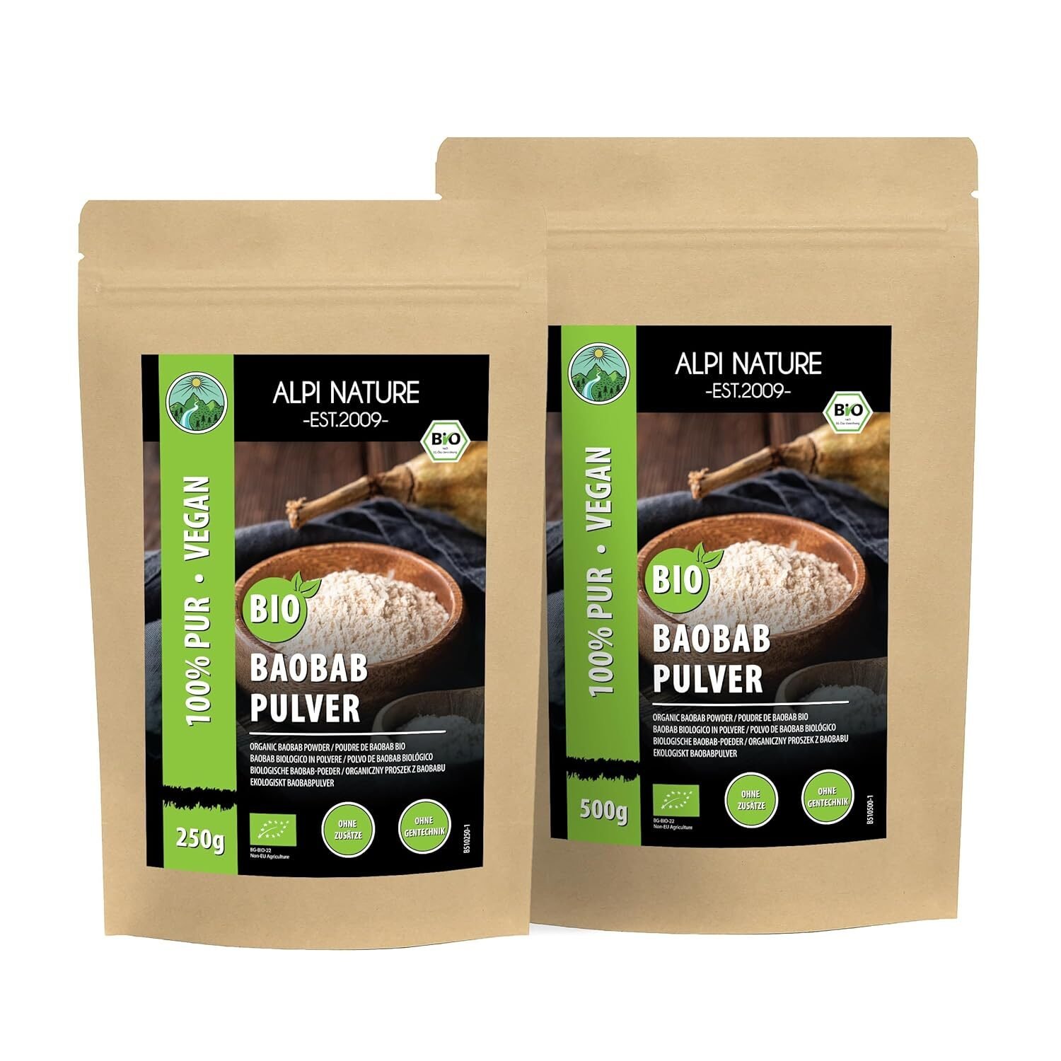 250 g Alpi Nature Baobab Pulver BIO – Fruchtiges Superfood | Vegan & glutenfrei