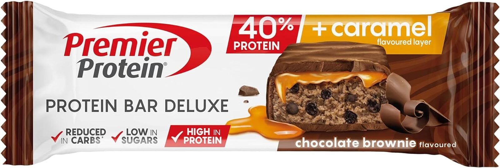 12 × 50 g Premier Protein Bar Deluxe 40% Chocolate Brownie – High Protein, Low Sugar, palmölfrei