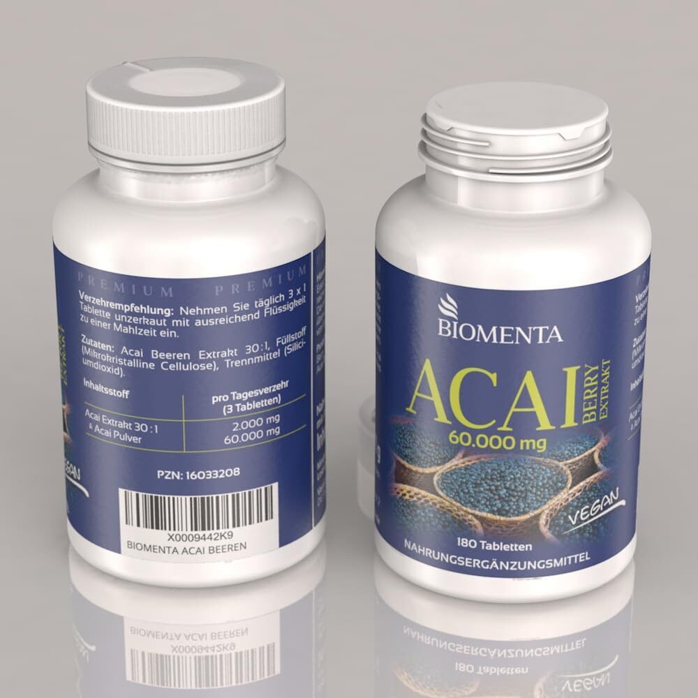 7d7c59962a626028d2a51b99160999e3.jpg BIOMENTA Acai Tabletten – Hochdosierter 30:1 Acai Extrakt | 180 Vegan Tabletten aus Deutschland
