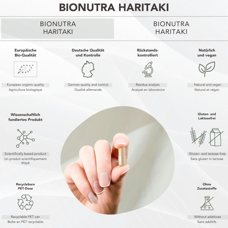 270 Stück BIONUTRA BIO Haritaki Kapseln 3.000 mg – Hochdosiert, vegan, rückstandskontrolliert, ohne Zusätze