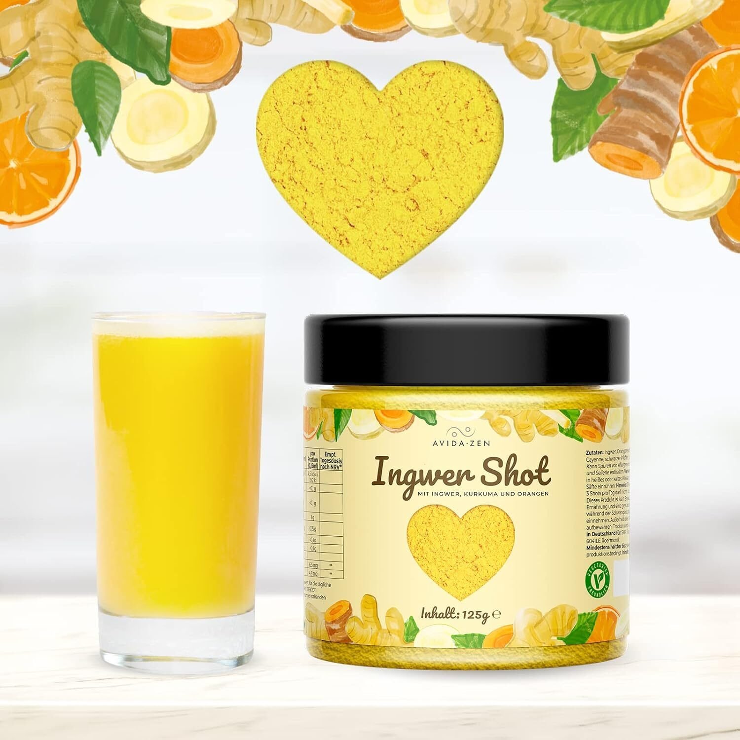 125 g ingwer shot vegan reich an zink und vitamin c - AVIDA ZEN