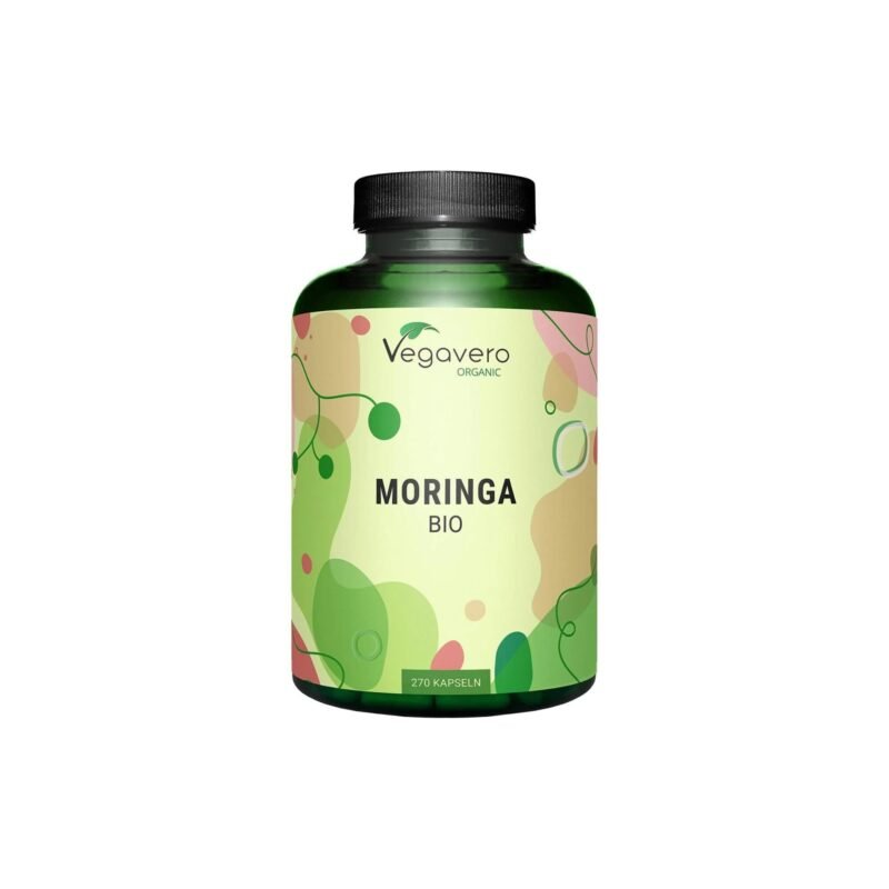 Vegavero BIO Moringa Kapseln – 270 Stück, 1800 mg, vegan, Bio-zertifiziert, ohne Zusätze, deutsche Produktion