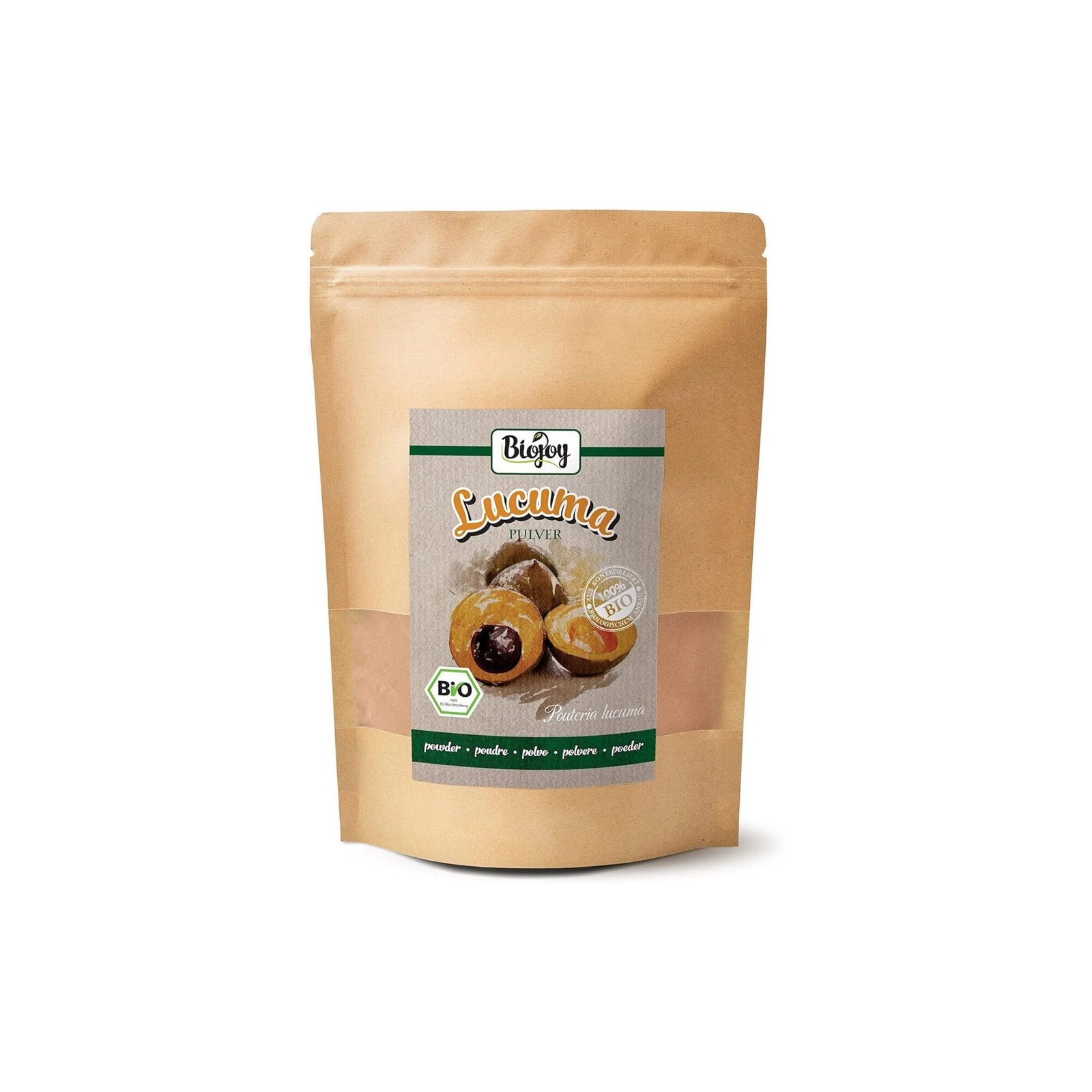 Biojoy BIO-Lucuma Pulver – 500 g, reines Fruchtpulver, naturbelassen, im Kraftpapierbeutel