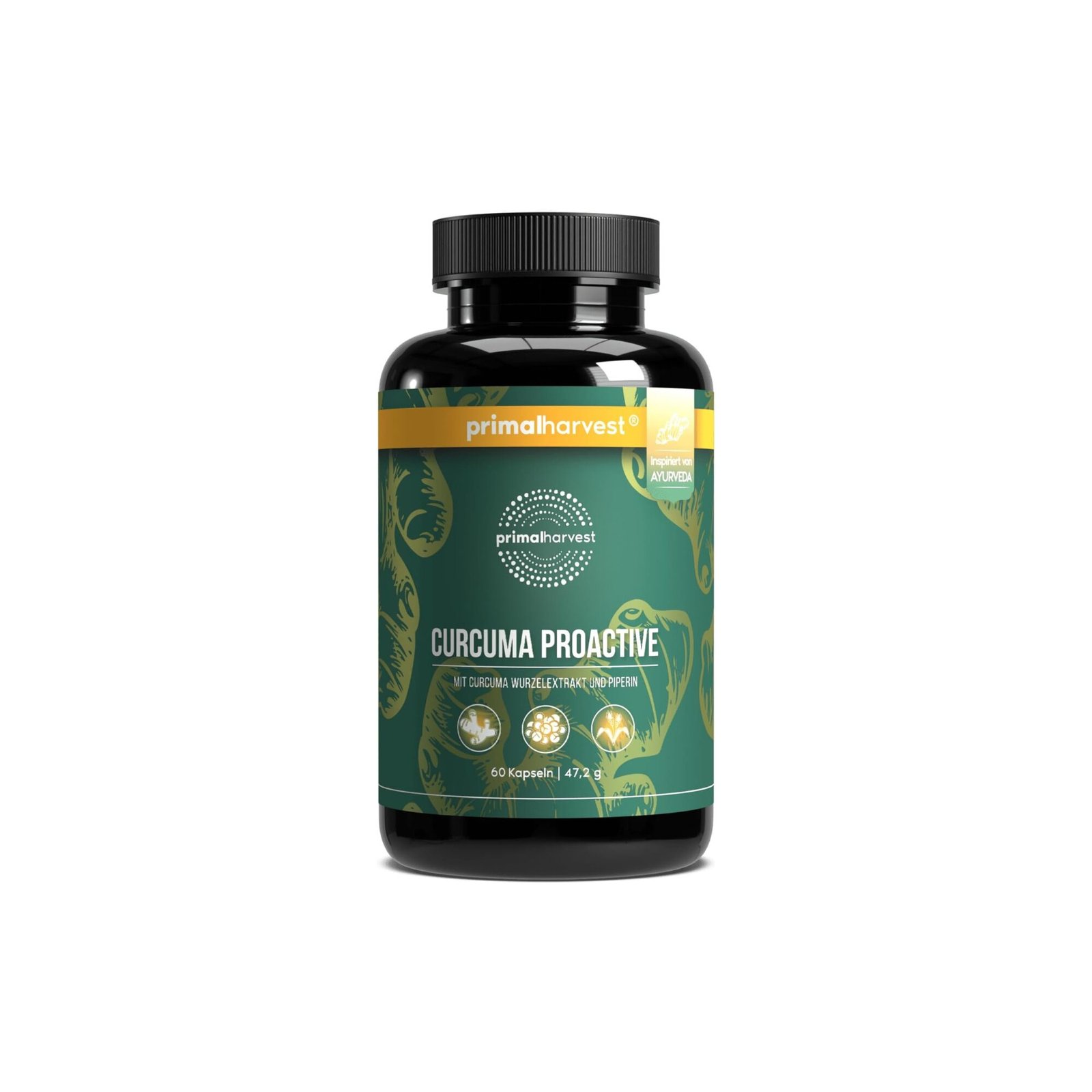Curcuma Proactiv Primal Harvest Curcuma Proactiv – 60 vegane Kapseln mit 95 % Curcuminoiden & BioPerine