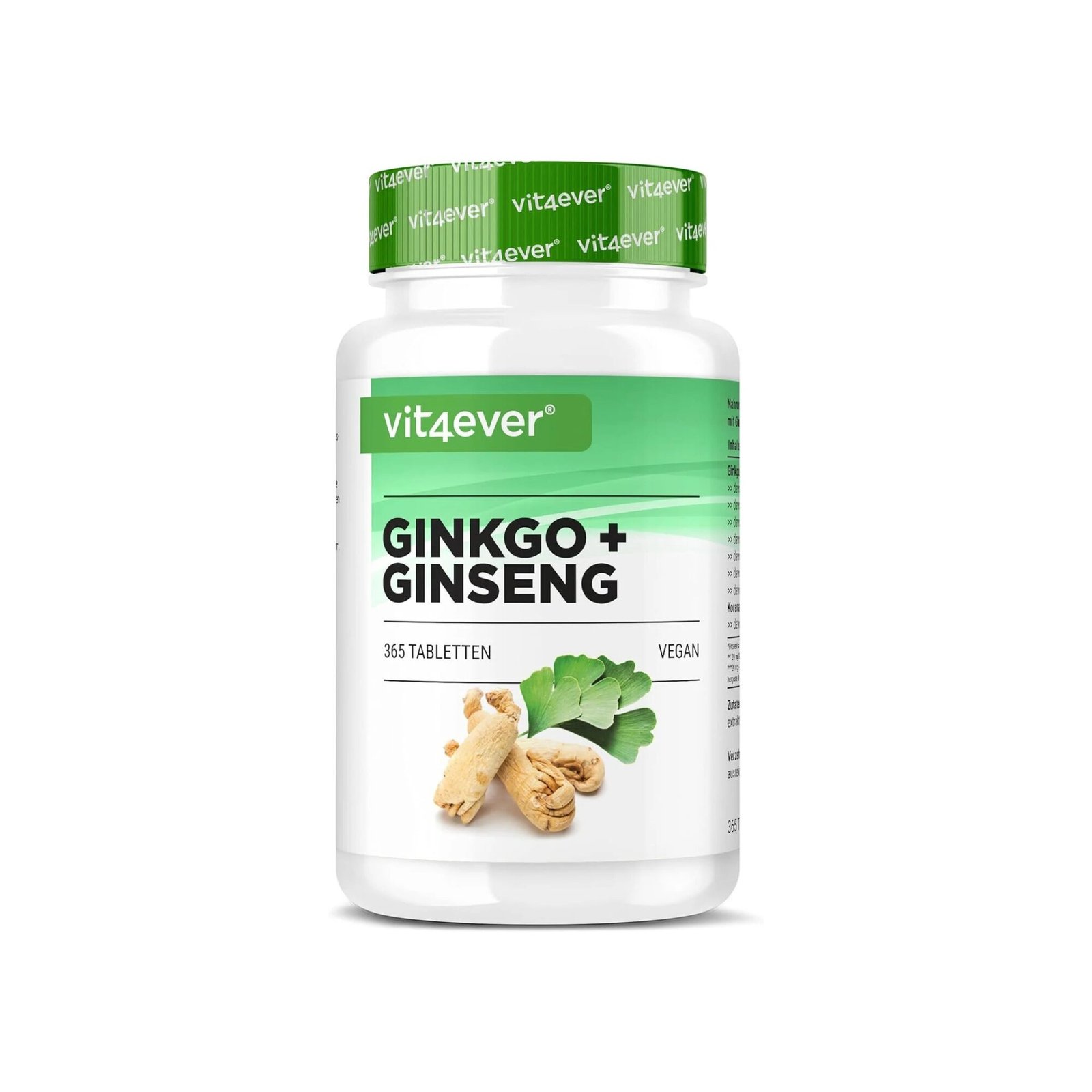 Fürstenmed® Antioxidantien Komplex Vit4ever Ginkgo + Ginseng – 365 Tabletten, Spezialextrakt, vegan, hochdosiert, ohne Zusatzstoffe