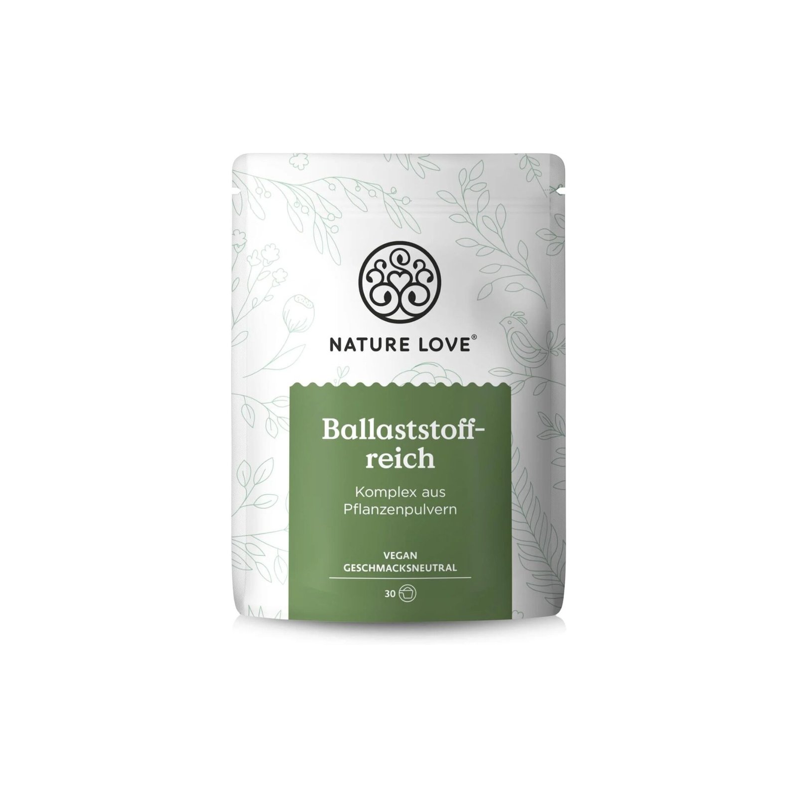 NATURE LOVE® Rich in fiber NATURE LOVE Ballaststoffreich – 450 g Pulver, mit Inulin, Akazienfaser, Hafer, vegan, laborgeprüft