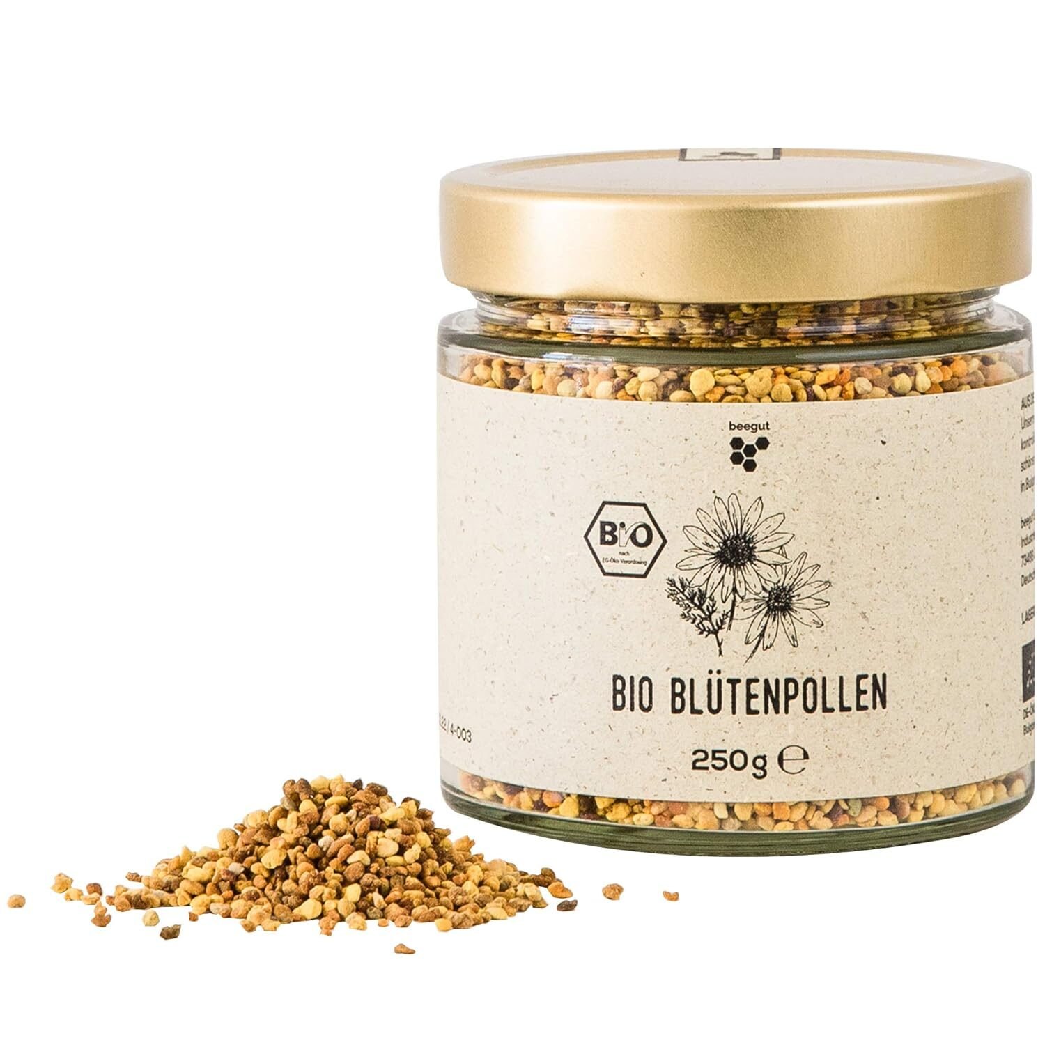 bc45bab023a9f4ef2ab13af91234ff8a-2.jpg beegut Blütenpollen BIO – 250 g, mild-süß, naturbelassen, Bio-zertifiziert, plastikfrei verpackt