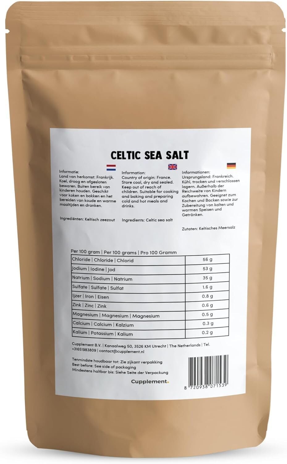 250 g keltisches meersalz grobes salz reich an magnesium und kalzium - Cupplement