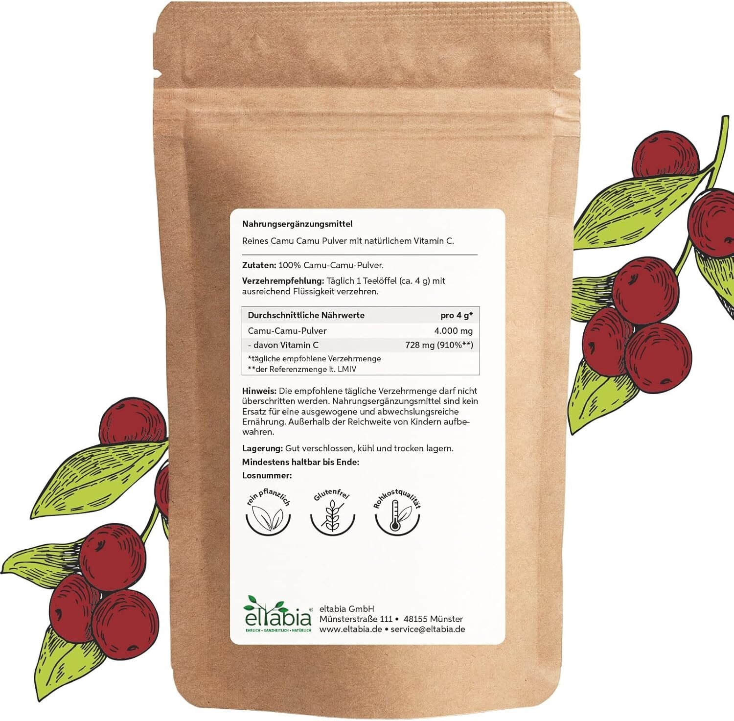 de770c628d6bc3fb504113484ebb7778.jpg 500 g eltabia Camu Camu Pulver – Natürliches Vitamin C aus Brasilien, Rohkostqualität, ohne Zusätze