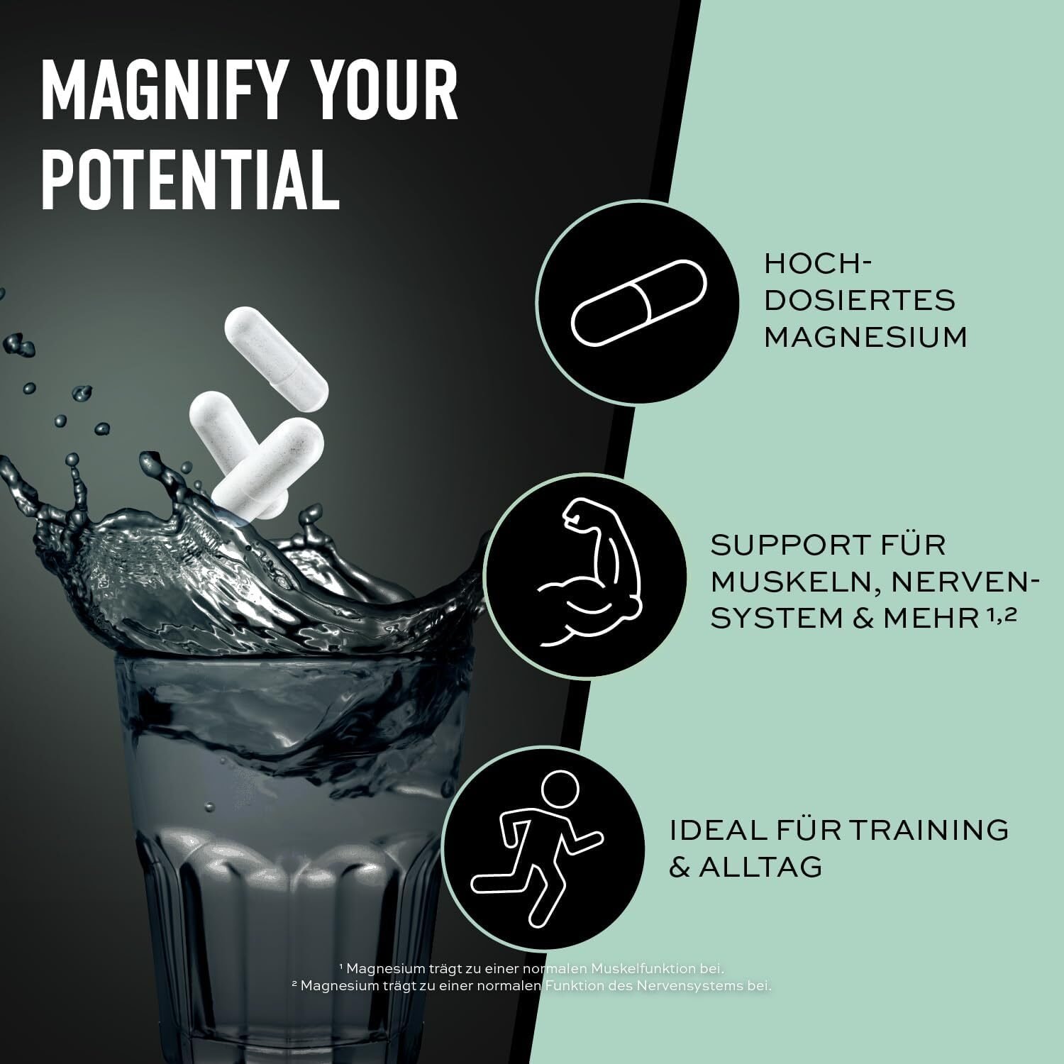 120 Kapseln ESN Magnesium Caps – 300 mg Magnesium, Bisglycinat, vegan, made in Germany