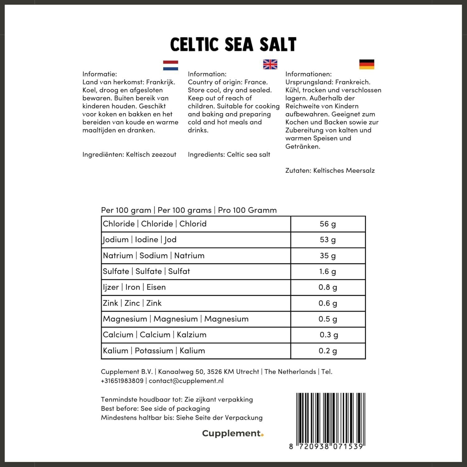 250 g keltisches meersalz grobes salz reich an magnesium und kalzium - Cupplement