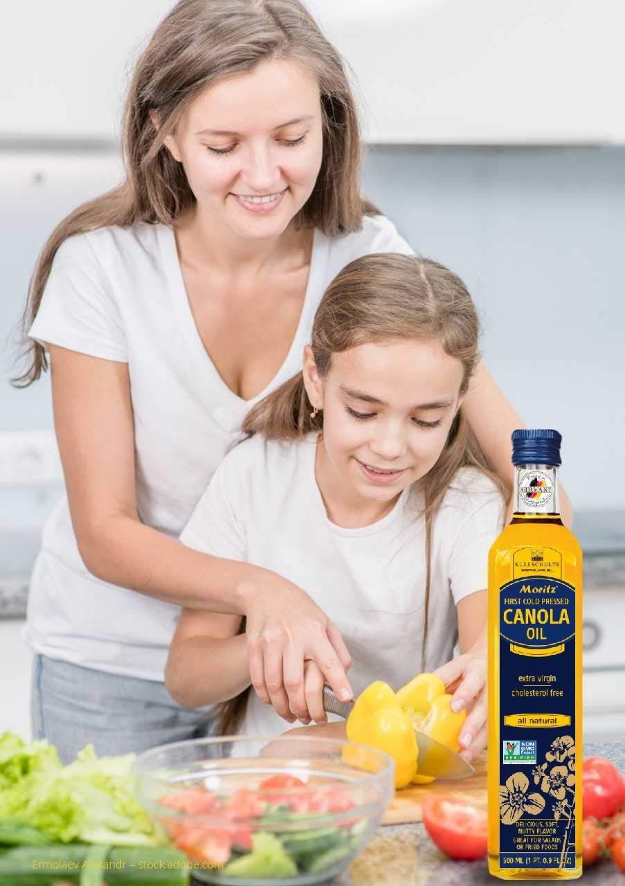 2 x 500 ml Moritz Rapskernöl – Kaltgepresst & naturrein – Mildes Speiseöl für kalte Küche