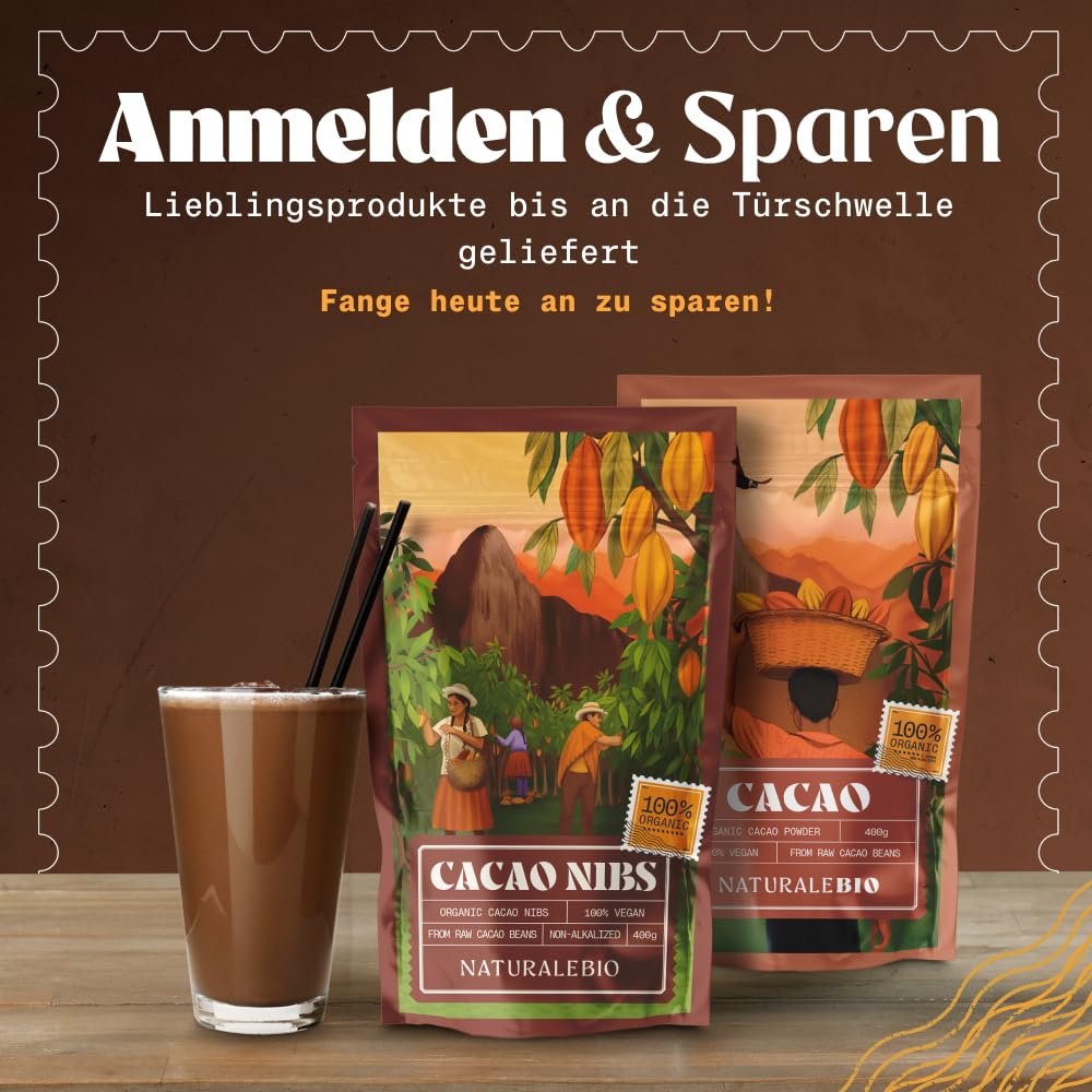 1 kg NaturaleBio Kakao Nibs – Bio-Rohkost | Naturbelassen & reich an Magnesium, Eisen & Kalium