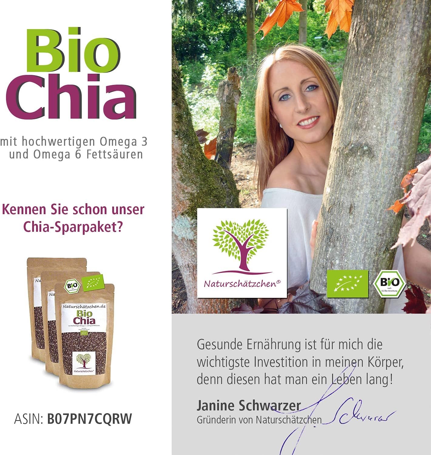 817yokJF0KS._AC_SL1500_ 500 g Naturschätzchen Bio Chia Samen – DE-ÖKO-022 zertifiziert | Omega-3-reich & vielseitig