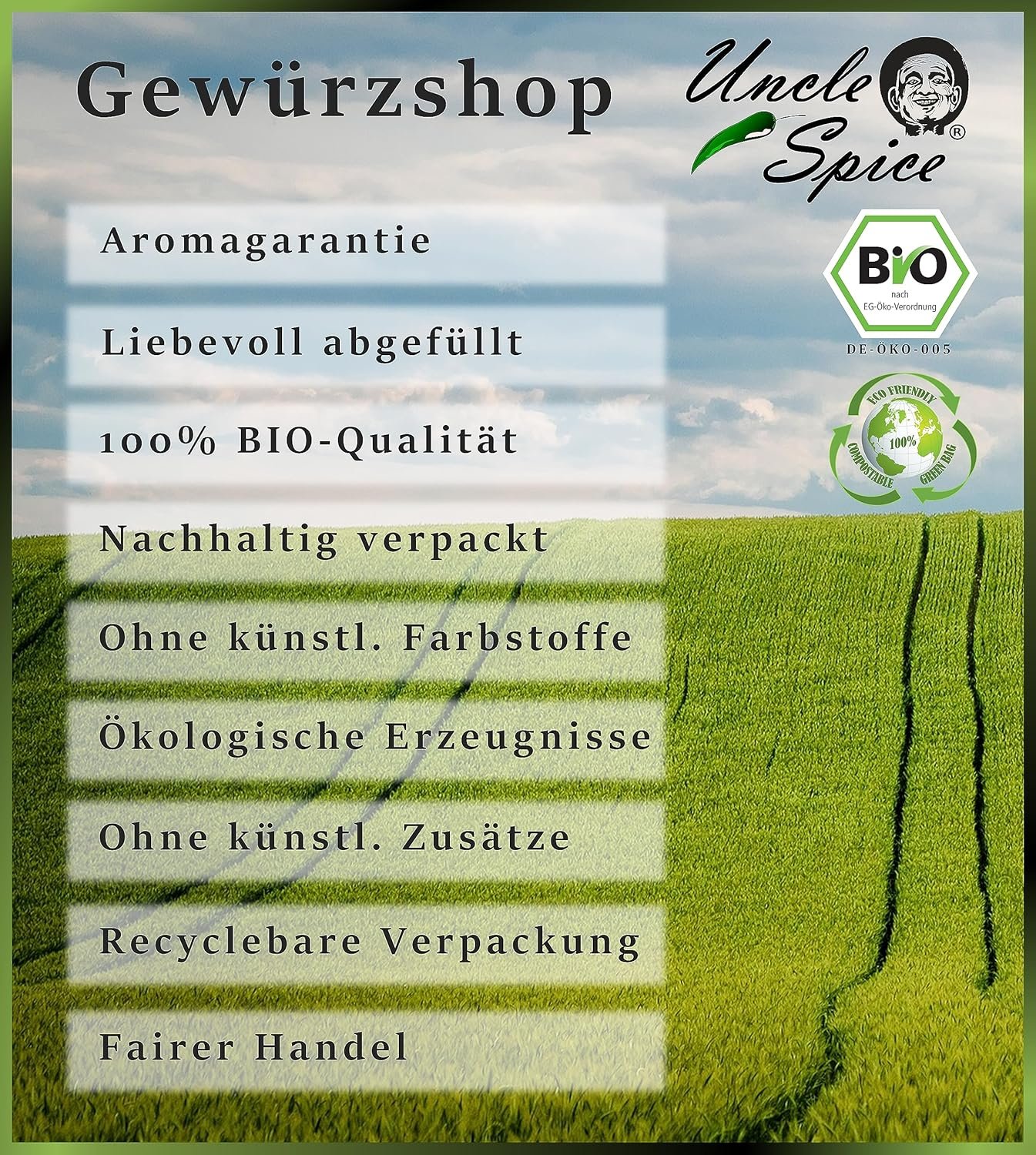 200g UNCLE SPICE BIO Ingwerpulver – Gemahlene Ingwerwurzel, Premium Bio-Qualität | Für Tee & Küche