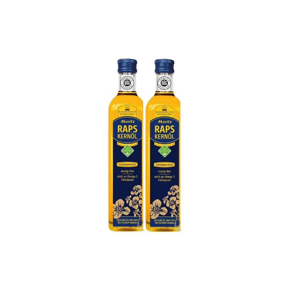 2 x 500 ml Moritz Rapskernöl – Kaltgepresst & naturrein – Mildes Speiseöl für kalte Küche