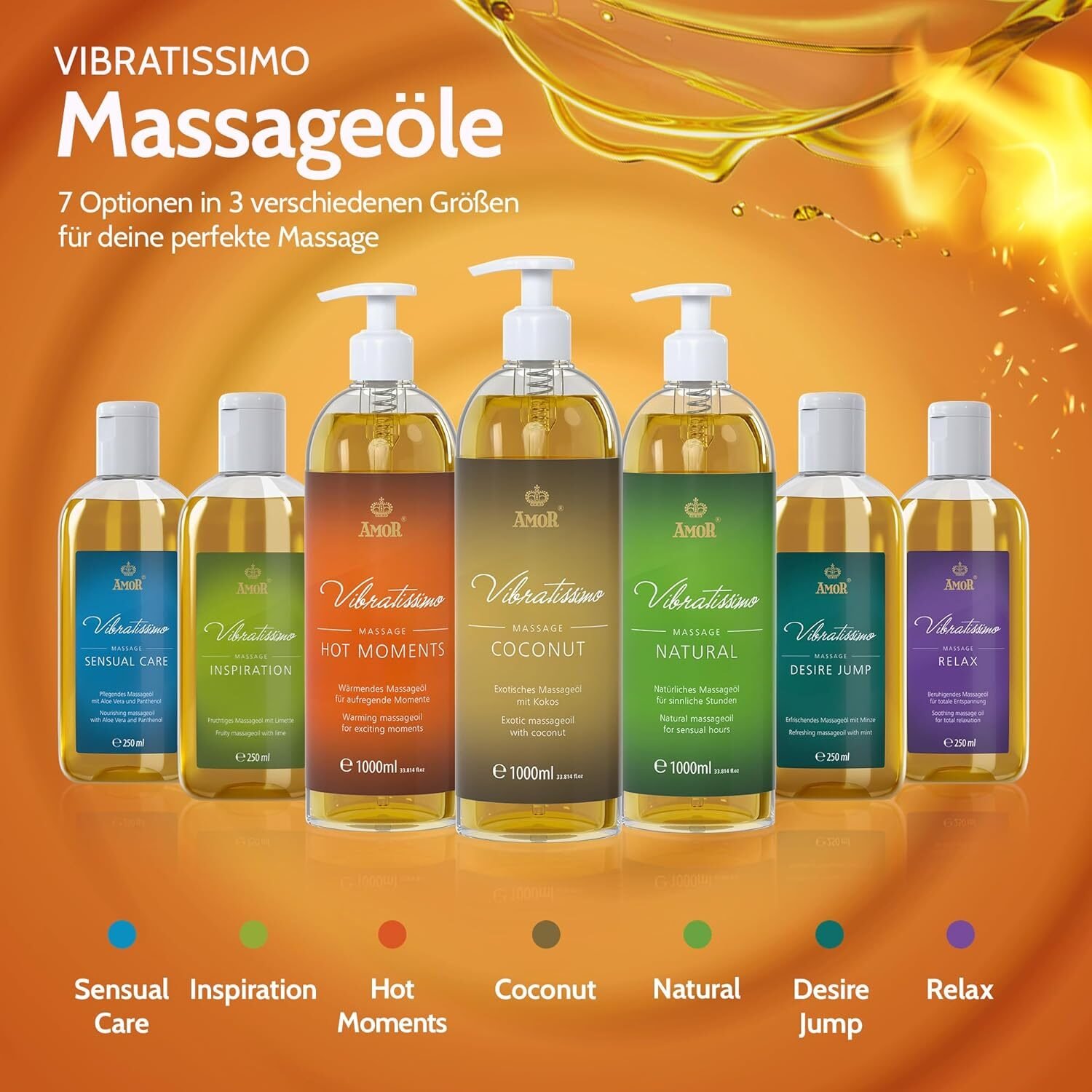 1000ml Massageöl mit Wärmeeffekt für Paare – Entspannendes & stimulierendes Körperöl – Hot Moments