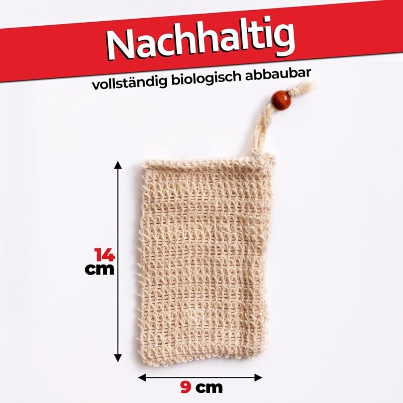 3×200g Aleppo Seife Set mit 40 Prozent Lorbeeröl – Naturseife mit 60 Prozent Olivenöl & Sisalsäckchen