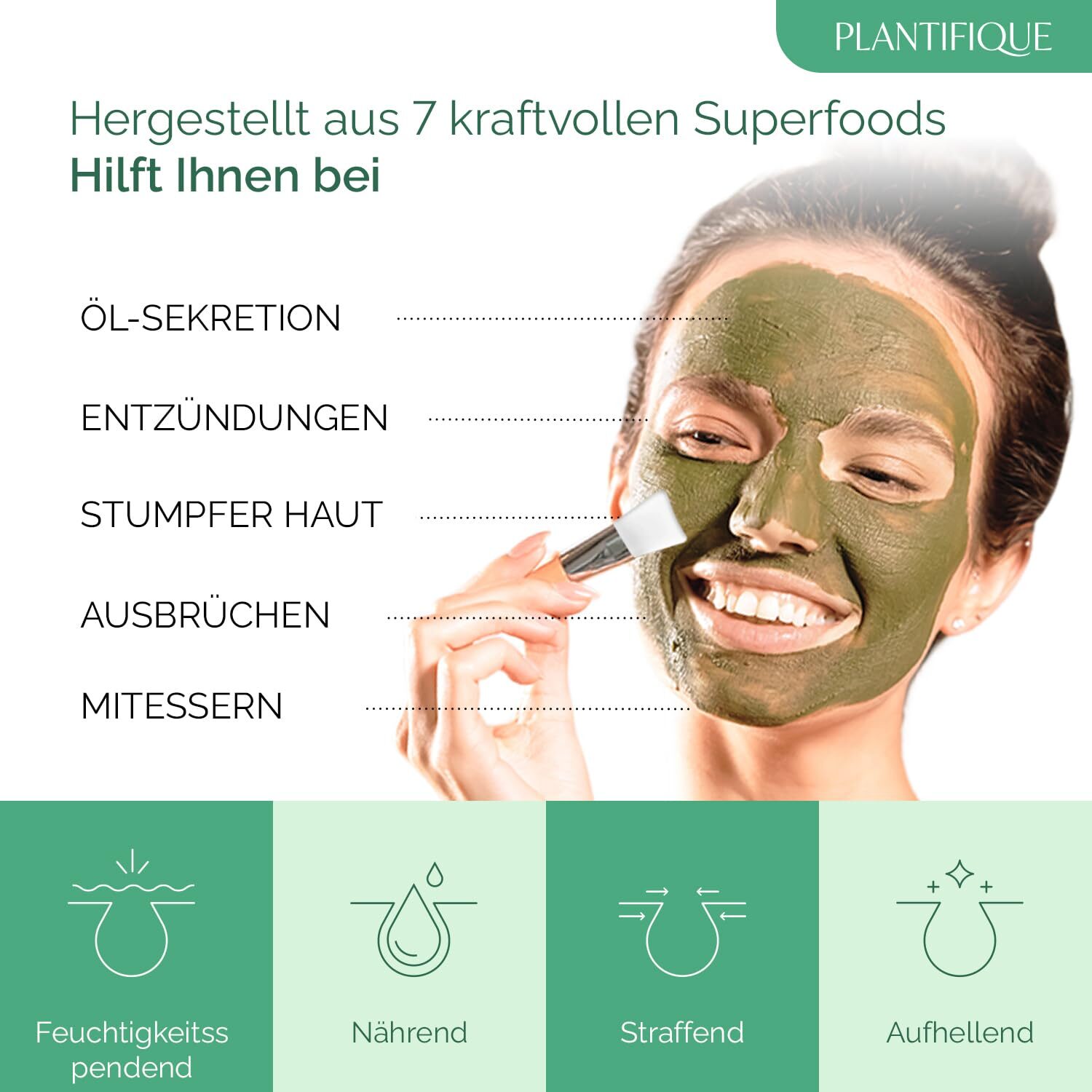 100ml Koreanische Gesichtsmaske gegen Pickel und große Poren – Mit Avocado & Meereslehm | Plantifique