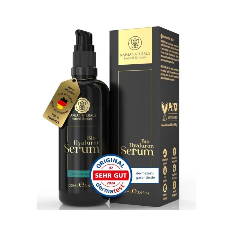 100ml Bio Hyaluron Serum hochdosiert mit Vitamin E & B5 – Anti-Aging