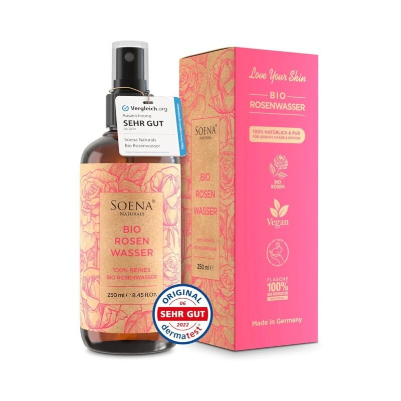 100ml 100% Bio Rosenwasser aus Damascena Rosen – beruhigend und porenverfeinernd