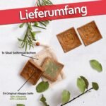 3×200g Aleppo Seife Set mit 40 Prozent Lorbeeröl – Naturseife mit 60 Prozent Olivenöl & Sisalsäckchen