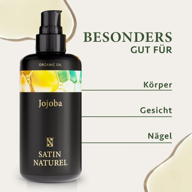 200ml Jojobaöl BIO Kaltgepresst – Intensivpflege für Haut, Haare & Nägel – Satin Naturel