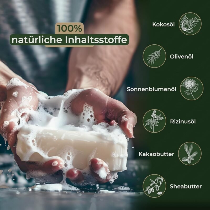 Feste Duschseife Männer 2×85g – Bio Seife für Haare, Körper & Gesicht – Larum Sports