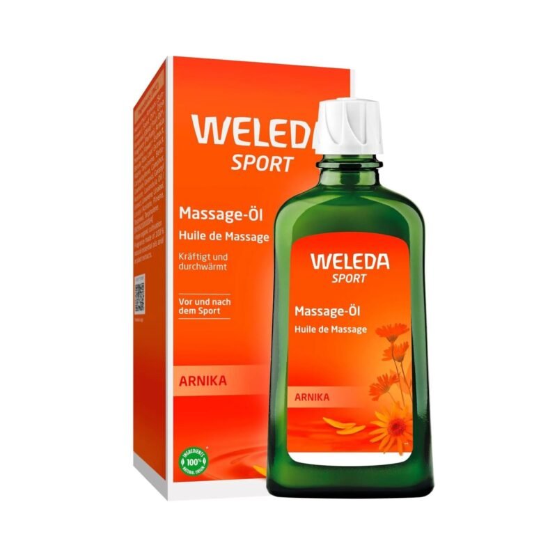 200ml Bio Arnika Massageöl bei Muskelkater und Verspannung – WELEDA Sportöl mit Rosmarin & Lavendel
