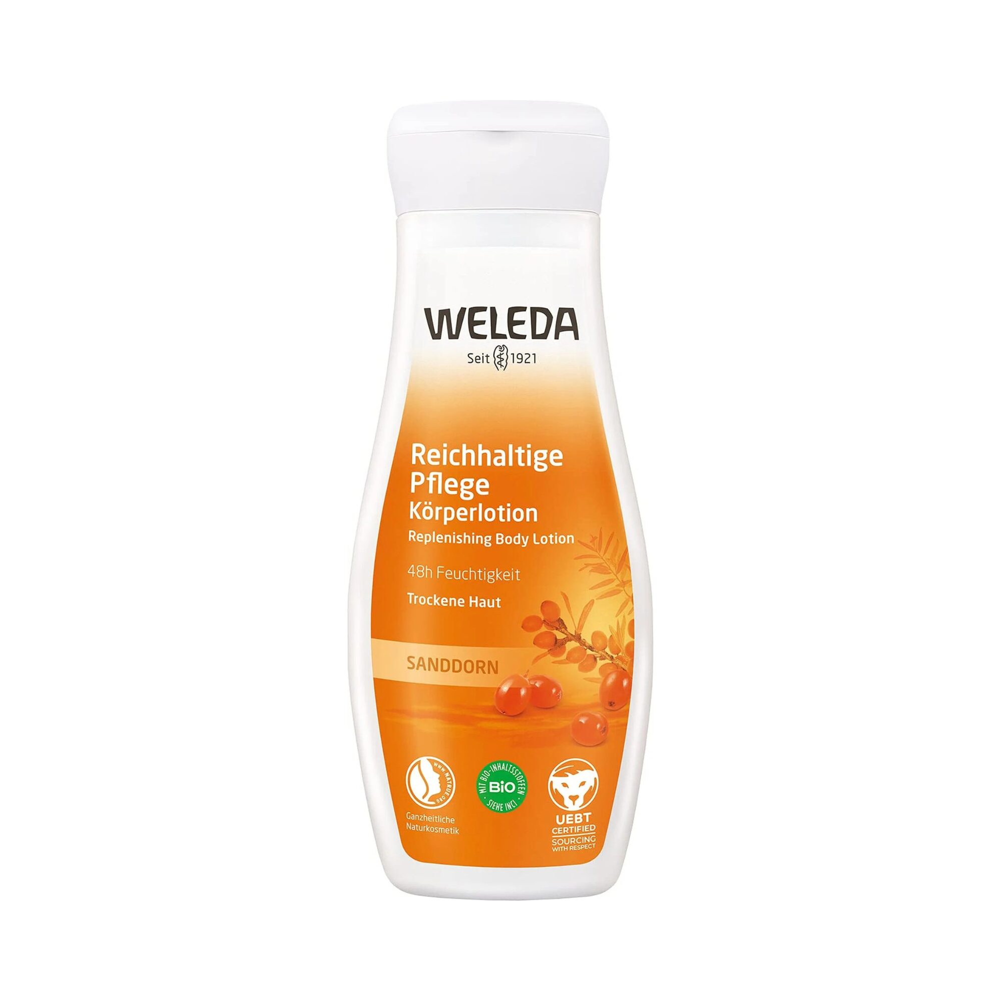 200ml Naturkosmetik Körperlotion für trockene Haut mit Sanddorn – WELEDA