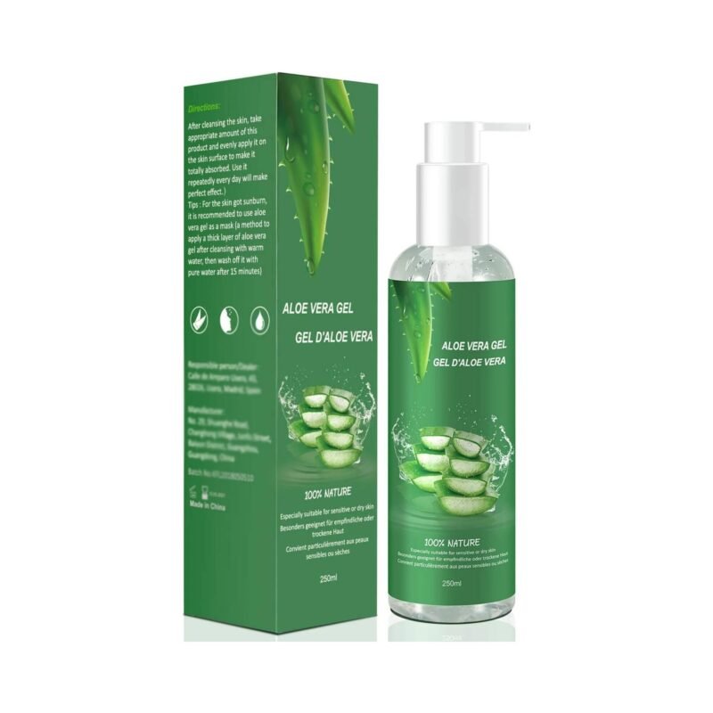 250ml Aloe Vera Gel Pur für Gesicht, Haare und Körper