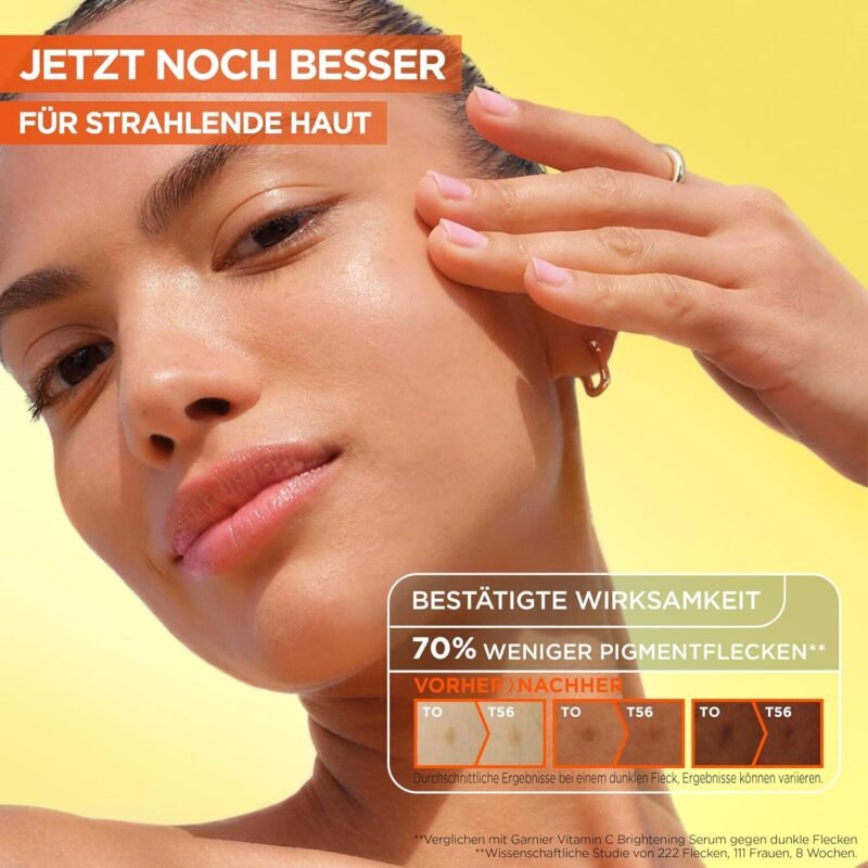 30ml Vitamin C Glow Booster Serum – Für strahlenden, ebenmäßigen Teint – Garnier