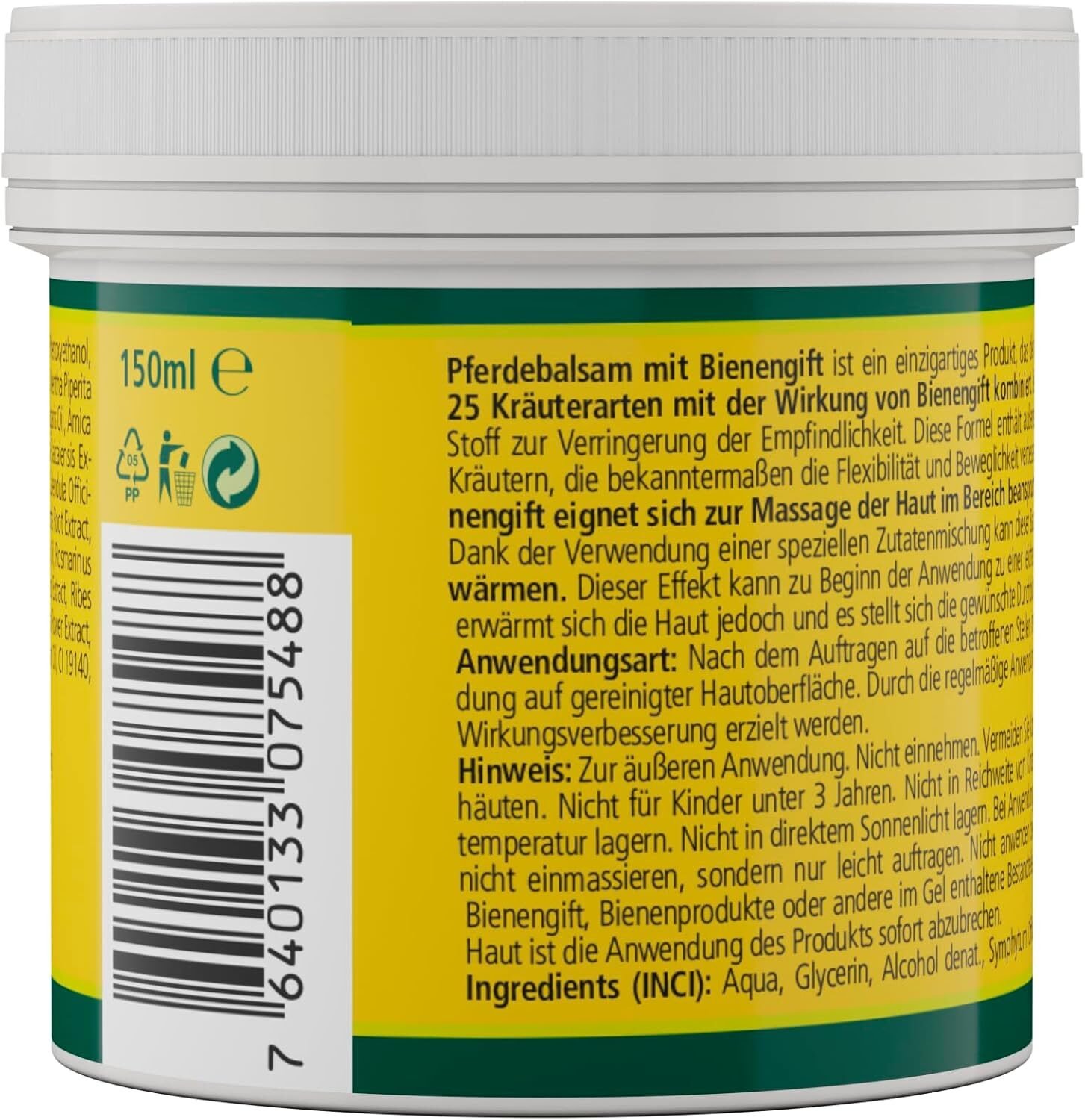 3281ac7829c83ff3a3b26a9dbf06c174.jpg 150ml Pferdebalsam mit Bienengift für Rücken und Gelenke – Swissmedicus