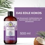 500ml Tantra Massageöl mit Kokosduft – Fruchtiges Körperöl für Entspannung & Wellness – GRÜNE VALERIE