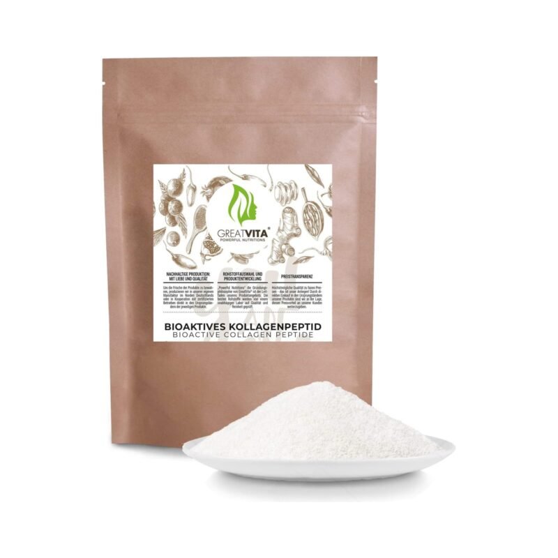 400g GreatVita bioaktives kollagen pulver, Hydrolysat Peptide, geschmacksneutral
