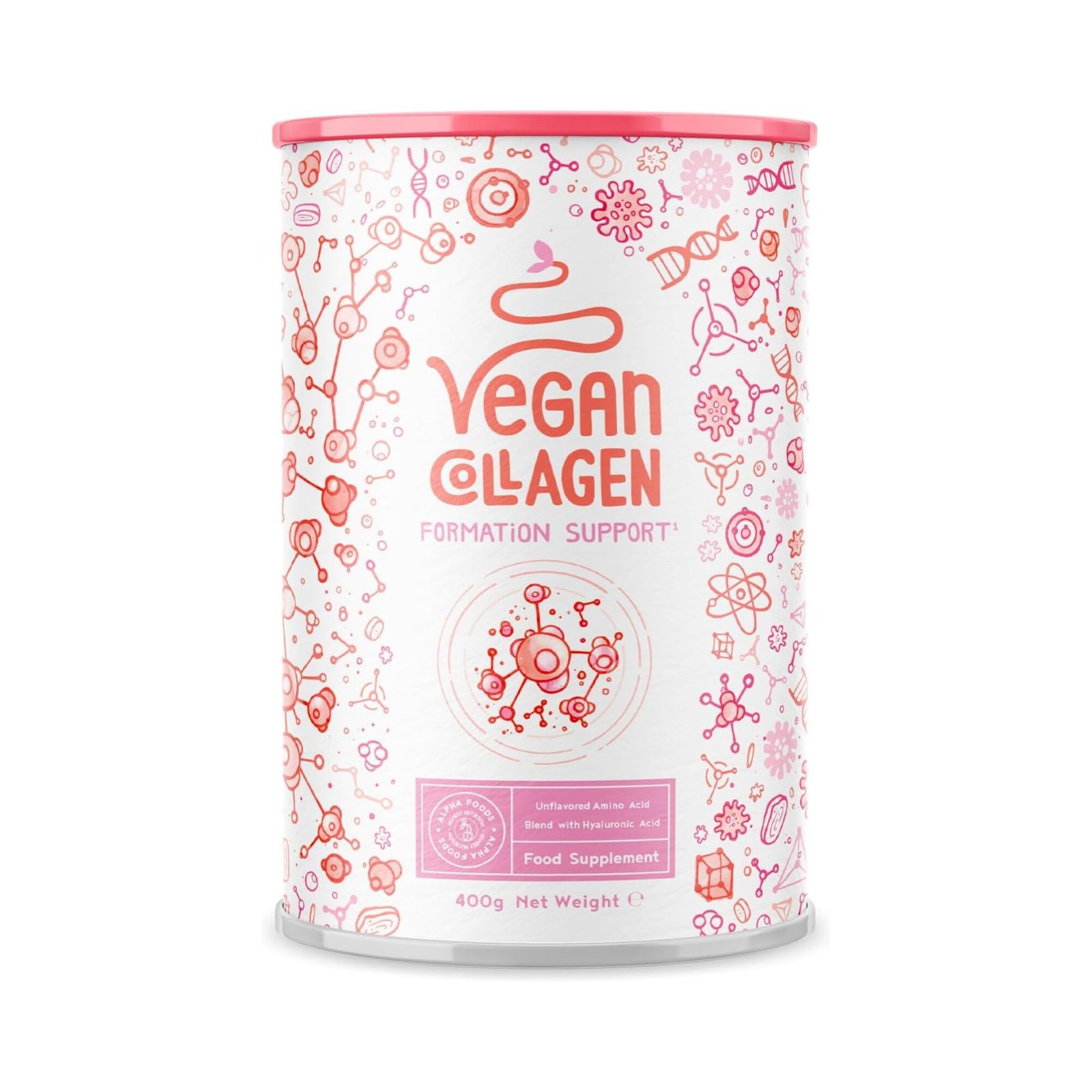400g Alpha Foods veganes Kollagen Pulver mit Hyaluronsäure und Vitamin C