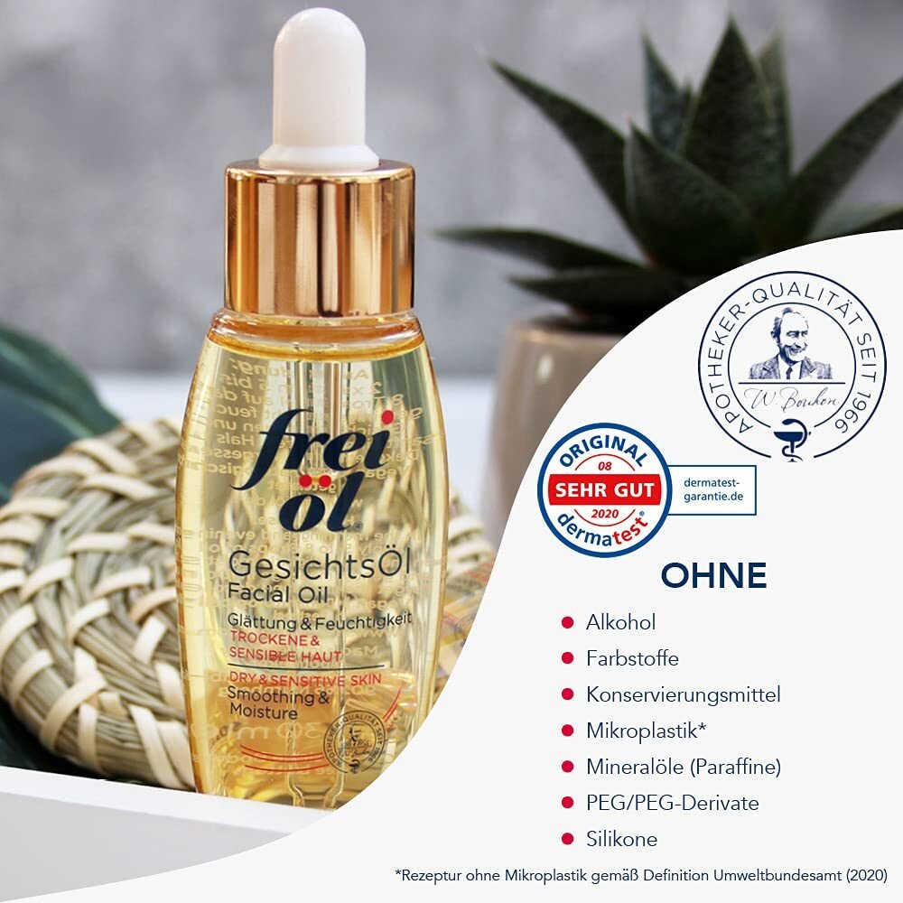 30ml Gesichtsöl – Glattes Hautgefühl mit Vitamin E & Omega 6 – Frei Öl