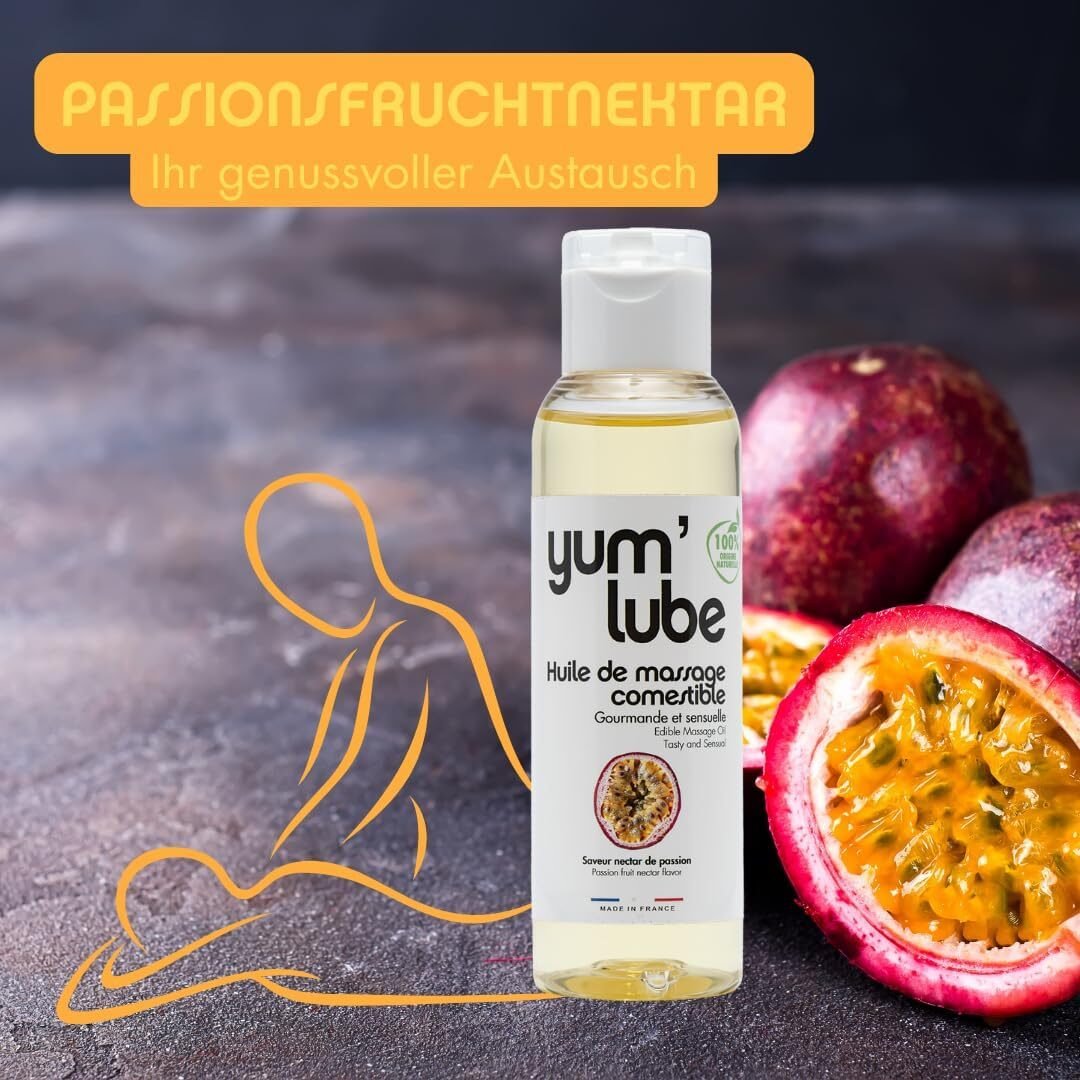 472a9adc5b573ac9931e2af05ee36e32.jpg Massageöl für Intimbereich und Körper – Mit Passionsfruchtduft, für sinnliche Ganzkörpermassage – Yum'Lube