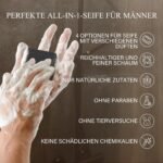 4× Herrenseife mit Peeling für Körper und Gesicht – Handgemachte Naturseife, tiefenreinigend & erfrischend