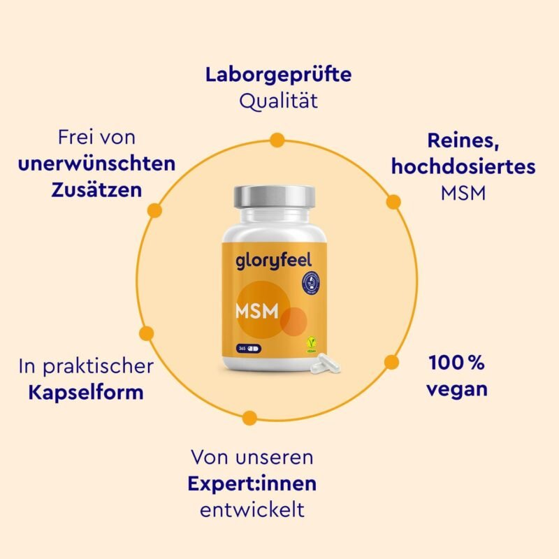 365 msm tabletten – Hochdosiert 1600 mg MSM – Vegan & Laborgeprüft